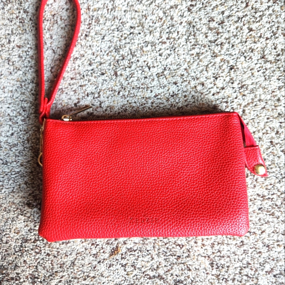 LIKE NEW Red Leather Clutch